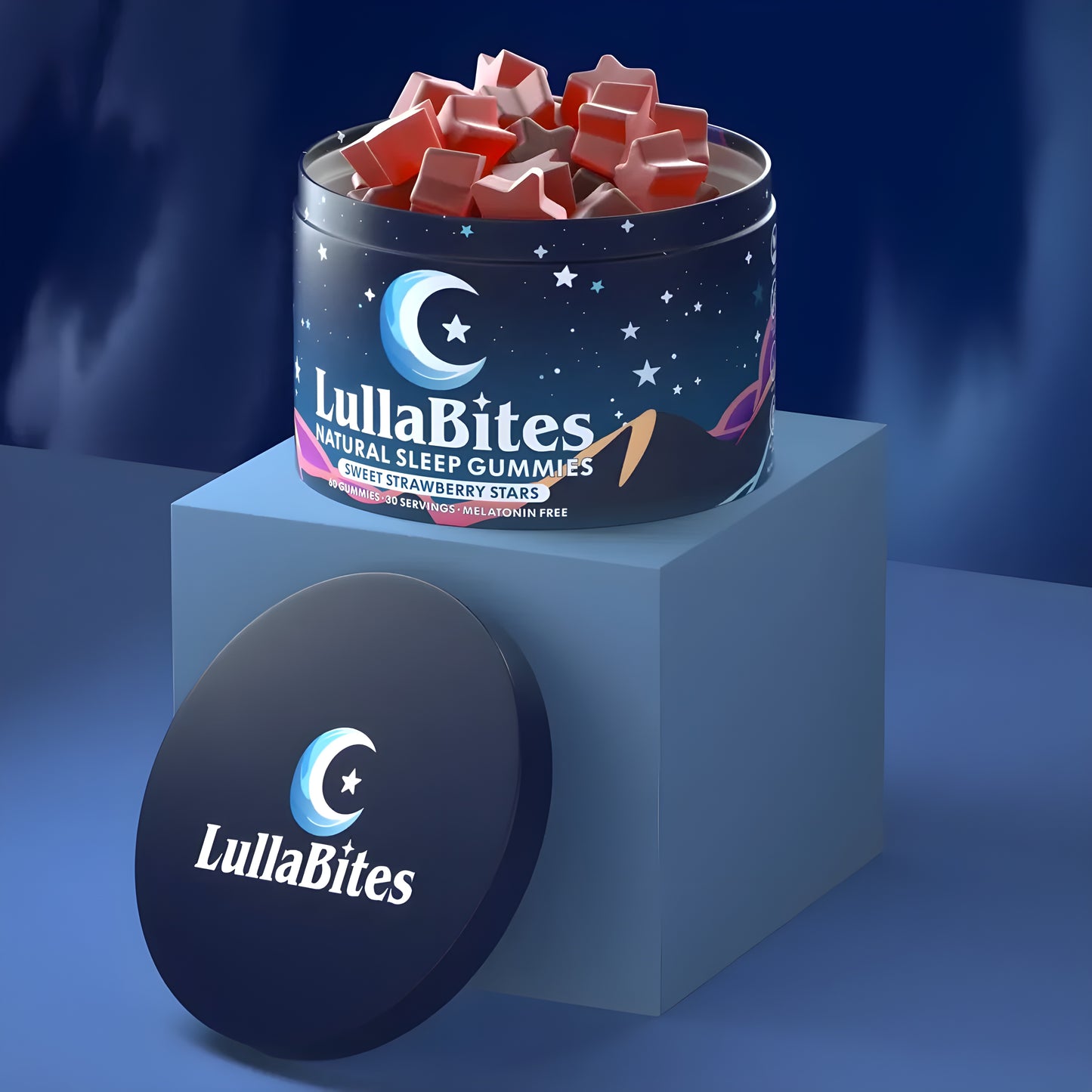 LullaBites | Adiós al Insomnio: Gomitas de Sueño Profundo con L-Teanina y Magnesio (60 Unids)